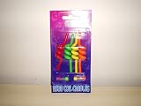 4 Bright Coloured Neon Coil Candles