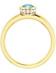 14K Yellow Gold 7.00x5.00mm Oval Cut Mozambique Blue Paraiba Tourmaline and Diamond Ring -- LIFETIME WARRANTY