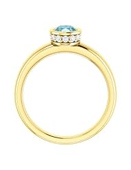 10K Yellow Gold 7.00x5.00mm Oval Cut Mozambique Blue Paraiba Tourmaline and Diamond Ring -- LIFETIME WARRANTY