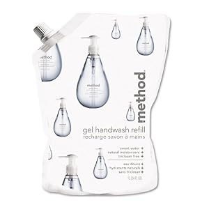 Method Products 00652 Gel Hand Wash Refill, 34 oz., Sweet Water Scent, Plastic Pouch