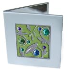 Green Gem Leaf Double Mirror Compact