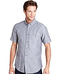 Big & Tall Blue Harbour Linen Blend Lightweight Shirt