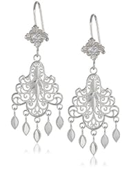 14k White Gold Chandelier Ladies Earrings