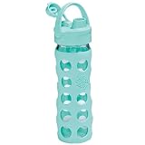 Lifefactory Aqua Flip Top Glass Bottle