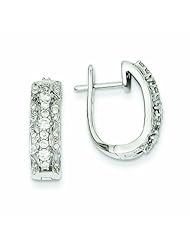 0.6 Carat 14K White Gold Diamond Hinged Hoop Earrings