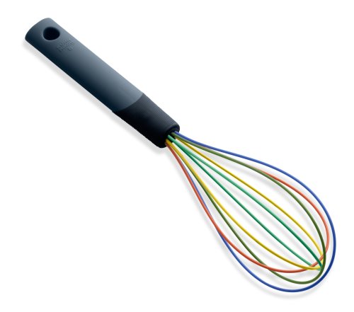 Kuhn Rikon Silicone Rainbow 10-Inch Whisk with 2-Tone Handle, Black