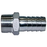 フローバル ステンレス製ホースニップル SUS304系(SCS13A)ネジ(R)1”1/4 タケノコ外径(径D)34 VCH-S13-10