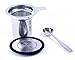 Stainless Steel Tea Infuser Strainer Steeper and Measuring Spoon Set by Simpletes. Extra Fine Mesh Basket Perfect for Loose Leaf Tea. Brew In Mug, Cup, or Small Teapot