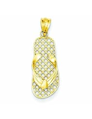 14K Gold Mesh Flip flop Pendant
