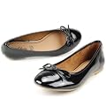 s.OLIVER Damen Pumps, Lack-Ballerina, Decksohle Leder, schwarz patent
