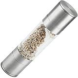 Salt Shaker Pepper Grinder - Clear Acrylic Body, 2 in 1 Dual Action - By Utopia Kitchen
