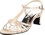 Annie Shoes Women's Maka T-Strap,Ivory Satin,6 M US