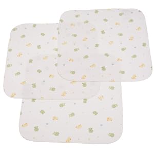 Carters Keep Me Dry Flannel Lap Pads, Green, 3 Pack