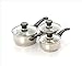 Dove Mill - Super Value Stainless Steel Kitchen Saucepan Cookware Set W / Glass Lid - 3 Pieces