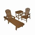 Poly-Wood South Beach Patio Collection - Teak Finish