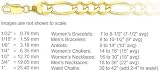 6.5mm light figaro gold chain available in necklace, bracelet and anklet lengths (14K Solid Gold)