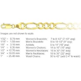 6.5mm light figaro gold chain available in necklace, bracelet and anklet... by Adylon