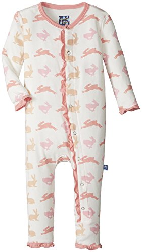 KicKee Pants Print Fitted Ruffle Coverall (Baby)