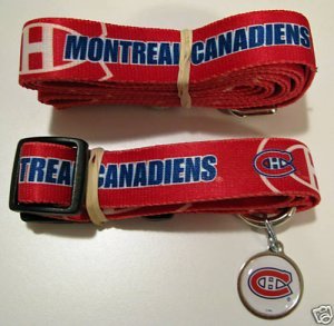 Montreal Canadiens Pet Accessories Set - Large (6' Leash, Collar, and ID Tag)
