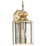 Sea Gull Lighting 8509-01 Single-Light Classico Outdoor Wall Lantern with Clear Beveled Glass, Antique Brass