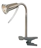 Klemmleuchte “Leo” in Chrom und Edelstahl Finish mit flexiblem Leuchtarm