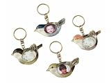 Bird Photo Frame Keychain 4-Asstd Pewter Ti Color 3 X 0-1/4 X 3-1/2 Set Of 8