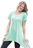 Top, tunic in soft knit with pointed hem