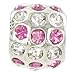 Quiges Sterling Silver bead Pink discoball bead