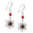 Small Pewter Snowflake Dangle Earrings Fashion Jewelry -- Hypo-Allergenic