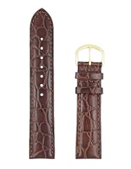 20-mm Brown Classic Croco Grain Genuine Leather WatchStrap