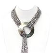 HinsonGayle "Cleopatra" Silver Six-Strand Pearl Lariat Necklace 35 Inches