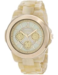 Vince Camuto Womens VC/5030CMHN Round Horn Resin Multi-Function Bracelet Watch