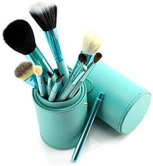 PInzanF Professional 4 Colors New 12 Pcs Makeup Brush Cosmetic Make Up Brushes Set with Cup Holder Case Kit