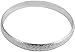 Pop Fashion Silvertone Circle Bangle Bracelet with Shiny Texture and Jewelry Gift Box