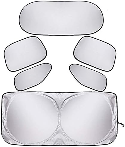 Hotouch 6Pcs Folding Silvering Reflective Car Window Sun Shade Visor Shield Cover