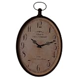Wilco Imports Oval Wall Clock 12.5-inch x 2-inch x 20.25-inch