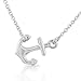 925 Sterling Silver Classic Polished Womens Anchor Horizontal Sideways Pendant Necklace by My Daily Styles