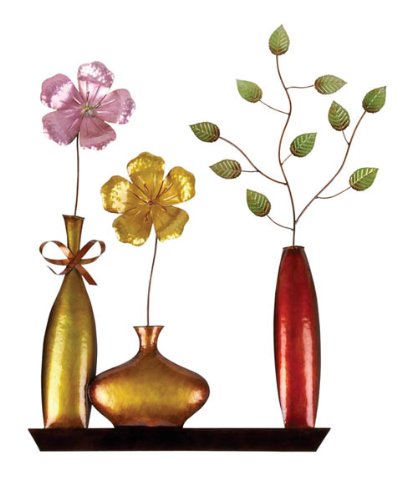 Flowers and Leaves Metal Wall Art Sculpture Flower 
