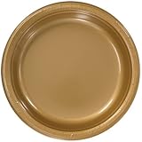 Hanna K. Signature Collection 50 Count Plastic Plate, 10-Inch, Gold