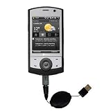 Retractable USB Cable for the HTC P3650 with Power Hot Sync and Charge capabilities - Gomadic Brand w/ TipExchange Technology