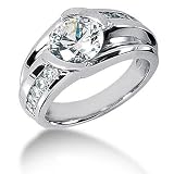 Men s Diamond Ring 1 Round Stone 2.50 ct 2 Round Stone 0.06 ct 6 Round Stone 0.05 ct 2 Round Stone 0.02 ct Total 2.96 ctw 162-MDR1335