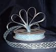 Organza Polka Dot Ribbon -3/8"- Light Blue/White Dots - 25 Yards (75 Ft)