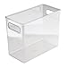 InterDesign Linus Bathroom Vanity Organizer Bin – Cabinet Storage Box for Health and Beauty Products - Tall, Clear