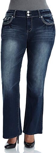 WallFlower Juniors Plus Size Luscious Curvy Bootcut Jeans in Britney Size: 14