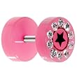 0 Gauge Pink Acrylic Jeweled Star Cheater Plug