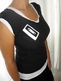 Mixtape Damen StretchLayered Top mit Siebdruck in M
