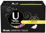U by Kotex CleanWear Ultra Thin Regular Pads with Wings, 18-count Boxes (Pack of 6)