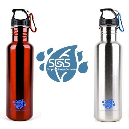 Simply Green Solutions Stainless Steel Cap and 25 oz Canteen Combo