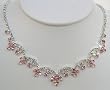 Pink and White Crystal Necklace Set N1Z74