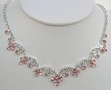 Pink and White Crystal Necklace Set N1Z77